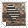 Corrugated Chick on Wood Novelty Square Sticker Decal Small