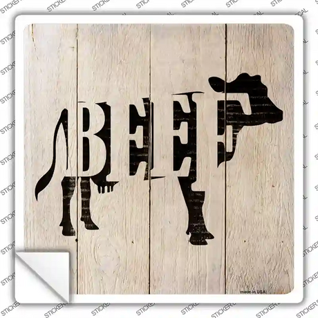 Cows Make Beef Novelty Square Sticker Decal Small