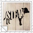 Cows Make Steak Novelty Square Sticker Decal Small