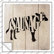 Cows Make Sausage Novelty Square Sticker Decal Small