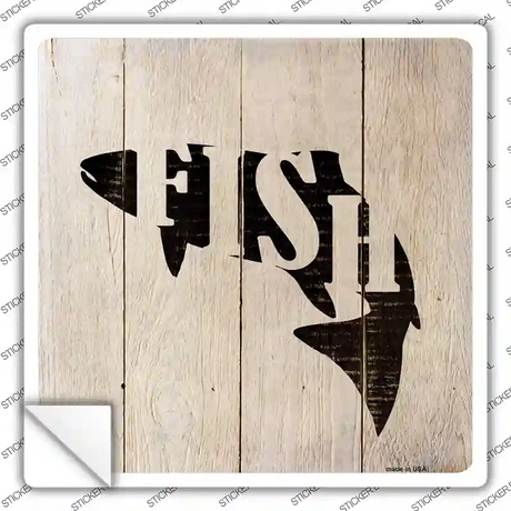 Fish Make Fish Novelty Square Sticker Decal Small