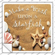 Make A Wish Upon A Starfish Novelty Square Sticker Decal Small