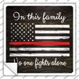 In This Family Firefighters Novelty Square Sticker Decal Small