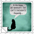 Cats Thoughts Novelty Square Sticker Decal Small