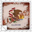 Illinois Rusty Stamped Novelty Square Sticker Decal Small