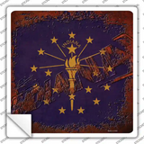 Indiana Rusty Stamped Novelty Square Sticker Decal Small