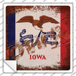 Iowa Rusty Stamped Novelty Square Sticker Decal Small