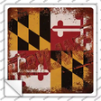 Maryland Rusty Stamped Novelty Square Sticker Decal Small