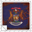 Michigan Rusty Stamped Novelty Square Sticker Decal Small