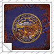 Nebraska Rusty Stamped Novelty Square Sticker Decal Small