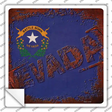 Nevada Rusty Stamped Novelty Square Sticker Decal Small