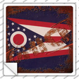 Ohio Rusty Stamped Novelty Square Sticker Decal Small