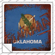 Oklahoma Rusty Stamped Novelty Square Sticker Decal Small