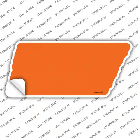 Orange Solid Novelty Tennessee Shape Sticker Decal