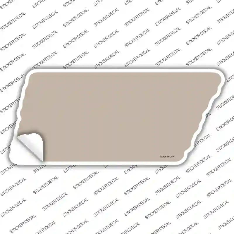Tan Solid Novelty Tennessee Shape Sticker Decal