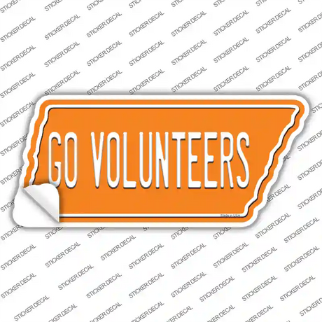 Go Volunteers Novelty Tennessee Shape Sticker Decal Small