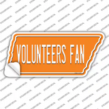 Volunteers Fan Novelty Tennessee Shape Sticker Decal Small