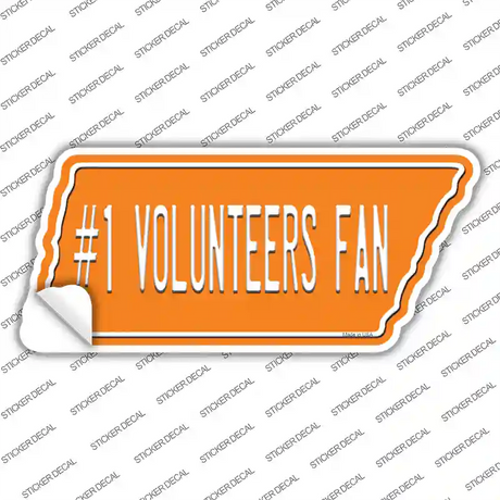 Number 1 Volunteers Fan Novelty Tennessee Shape Sticker Decal Small