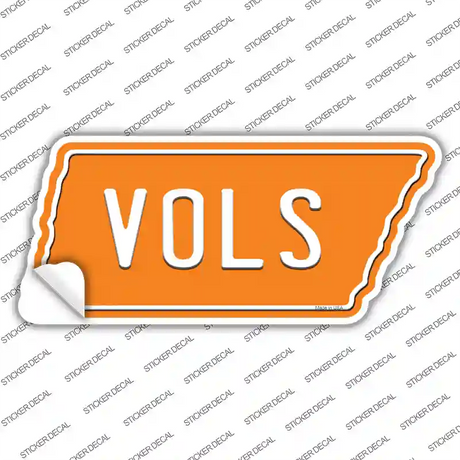 Vols Novelty Tennessee Shape Sticker Decal Small