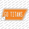 Go Titans Novelty Tennessee Shape Sticker Decal Small