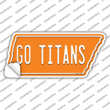 Go Titans Novelty Tennessee Shape Sticker Decal Small