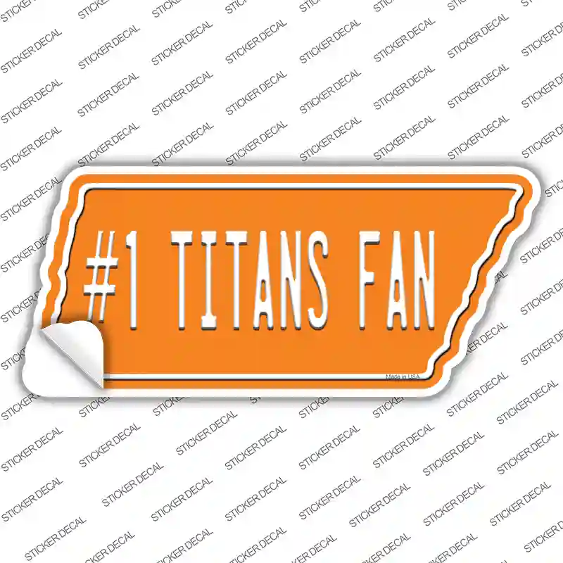 Number 1 Titans Fan Novelty Tennessee Shape Sticker Decal Small