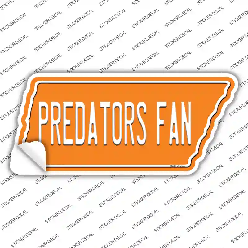 Predators Fan Novelty Tennessee Shape Sticker Decal Small