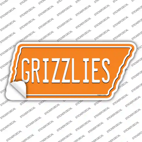 Grizzlies Novelty Tennessee Shape Sticker Decal Small