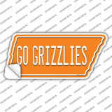 Go Grizzlies Novelty Tennessee Shape Sticker Decal Small