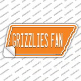 Grizzlies Fan Novelty Tennessee Shape Sticker Decal Small