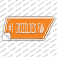 Number 1 Grizzlies Fan Novelty Tennessee Shape Sticker Decal Small