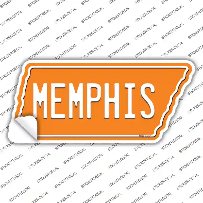 Memphis Novelty Tennessee Shape Sticker Decal