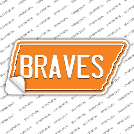 Braves Novelty Tennessee Shape Sticker Decal Small