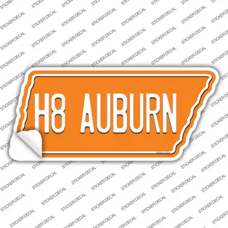 H8 Auburn Novelty Tennessee Shape Sticker Decal Small