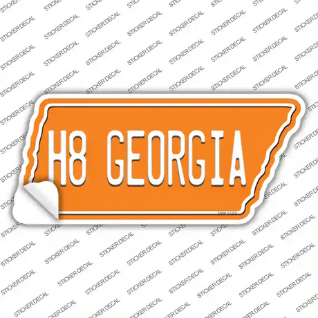 H8 Georgia Novelty Tennessee Shape Sticker Decal Small