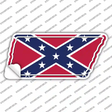 Confederate Flag Novelty Tennessee Shape Sticker Decal Small