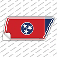 Tennessee Flag Novelty Tennessee Shape Sticker Decal Small