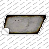 Gray Solid Novelty Rusty Tennessee Shape Sticker Decal