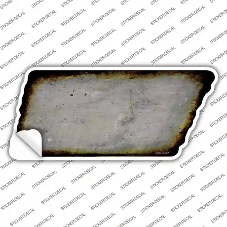 Gray Solid Novelty Rusty Tennessee Shape Sticker Decal