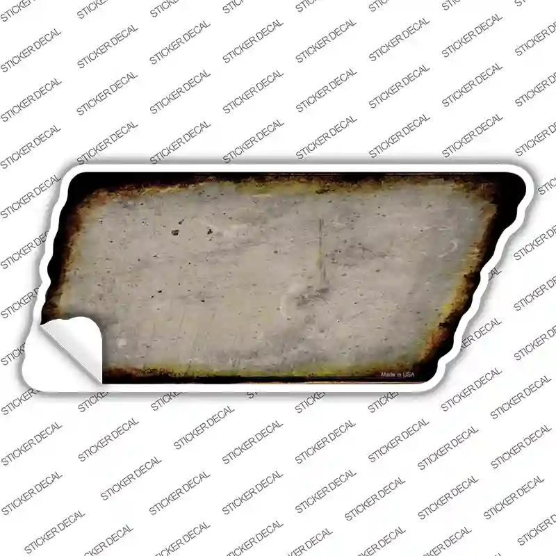 Tan Solid Novelty Rusty Tennessee Shape Sticker Decal