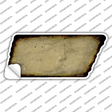 Gold Solid Novelty Rusty Tennessee Shape Sticker Decal