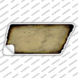 Gold Solid Novelty Rusty Tennessee Shape Sticker Decal
