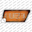 Number 1 Volunteers Fan Novelty Rusty Tennessee Shape Sticker Decal Small