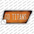 Go Titans Novelty Rusty Tennessee Shape Sticker Decal Small