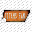 Titans Fan Novelty Rusty Tennessee Shape Sticker Decal Small