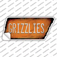 Grizzlies Novelty Rusty Tennessee Shape Sticker Decal Small