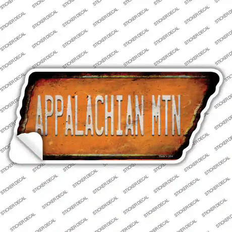 Appalachian Mtn Novelty Rusty Tennessee Shape Sticker Decal Small