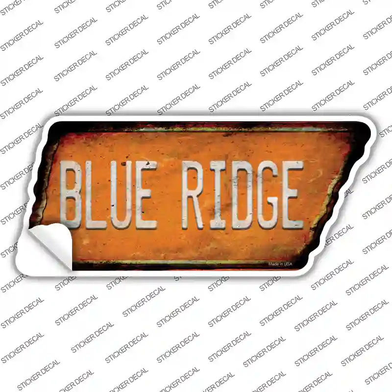 Blue Ridge Novelty Rusty Tennessee Shape Sticker Decal