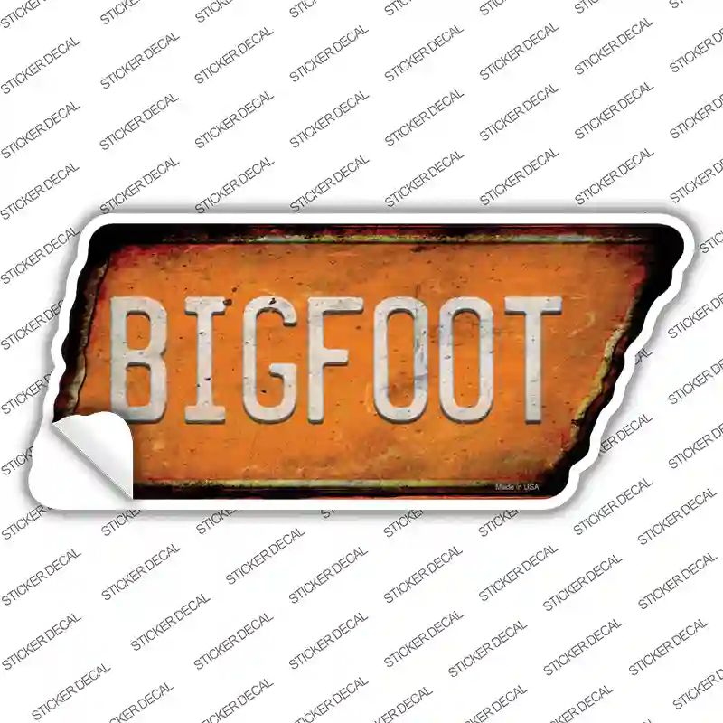 Bigfoot Novelty Rusty Tennessee Shape Sticker Decal