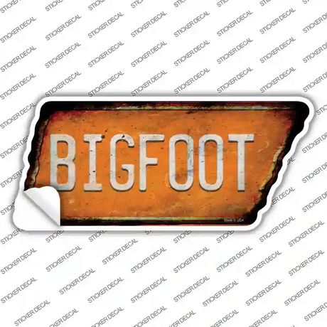 Bigfoot Novelty Rusty Tennessee Shape Sticker Decal Small